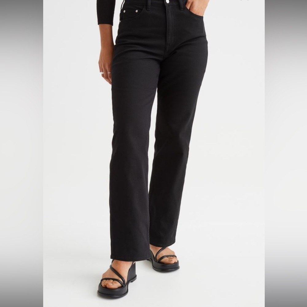 H&M black high waisted boot cut jeans